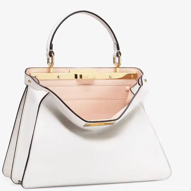 Cheap In Peekaboo Medium Bag Fendi Laether ISeeU White Nappa 0512